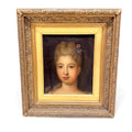 19th-century oil portrait in the style of Jean-Marc Nattier, Rococo revival framed painting