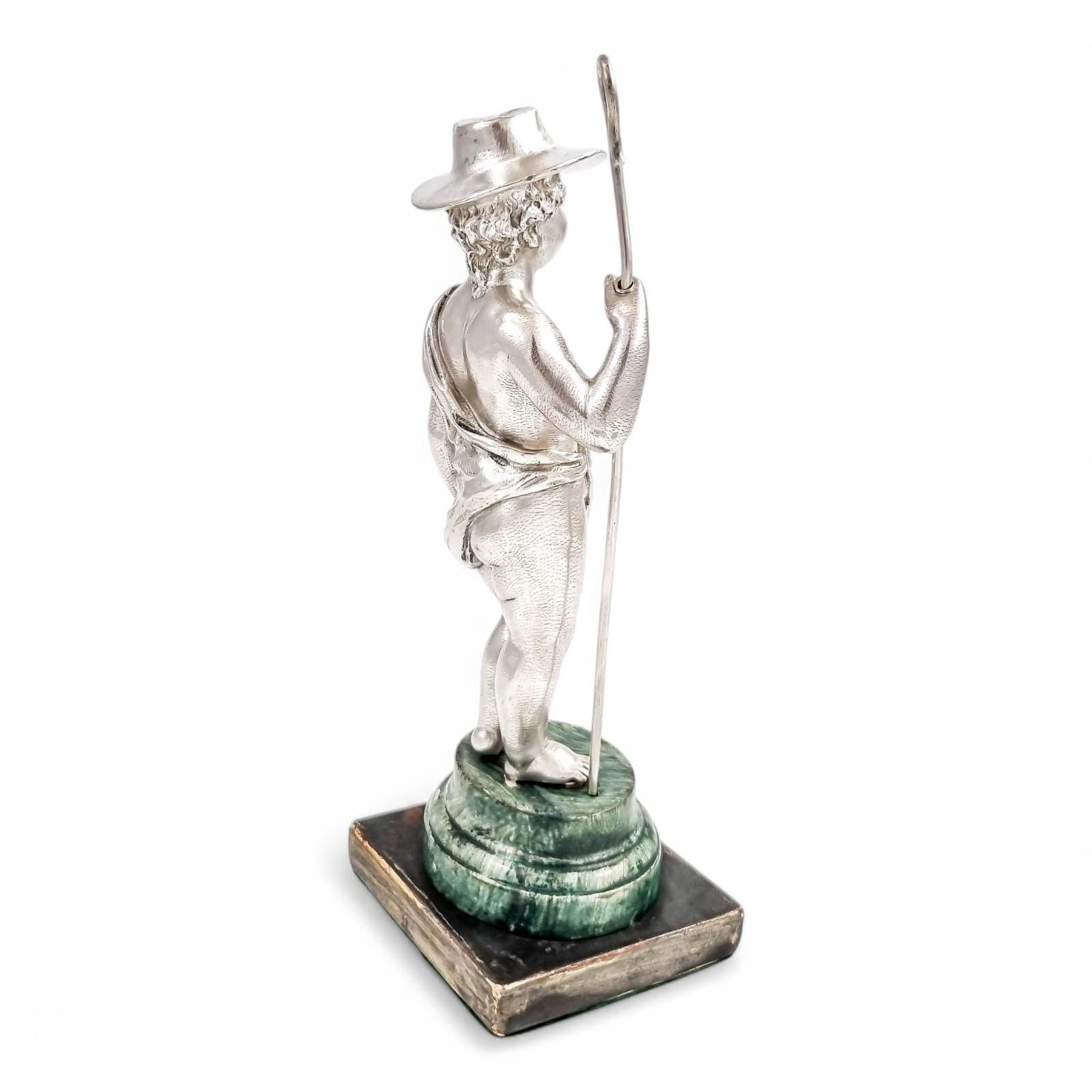 Barnard sterling silver shepherd boy figure, Victorian c. 1860s