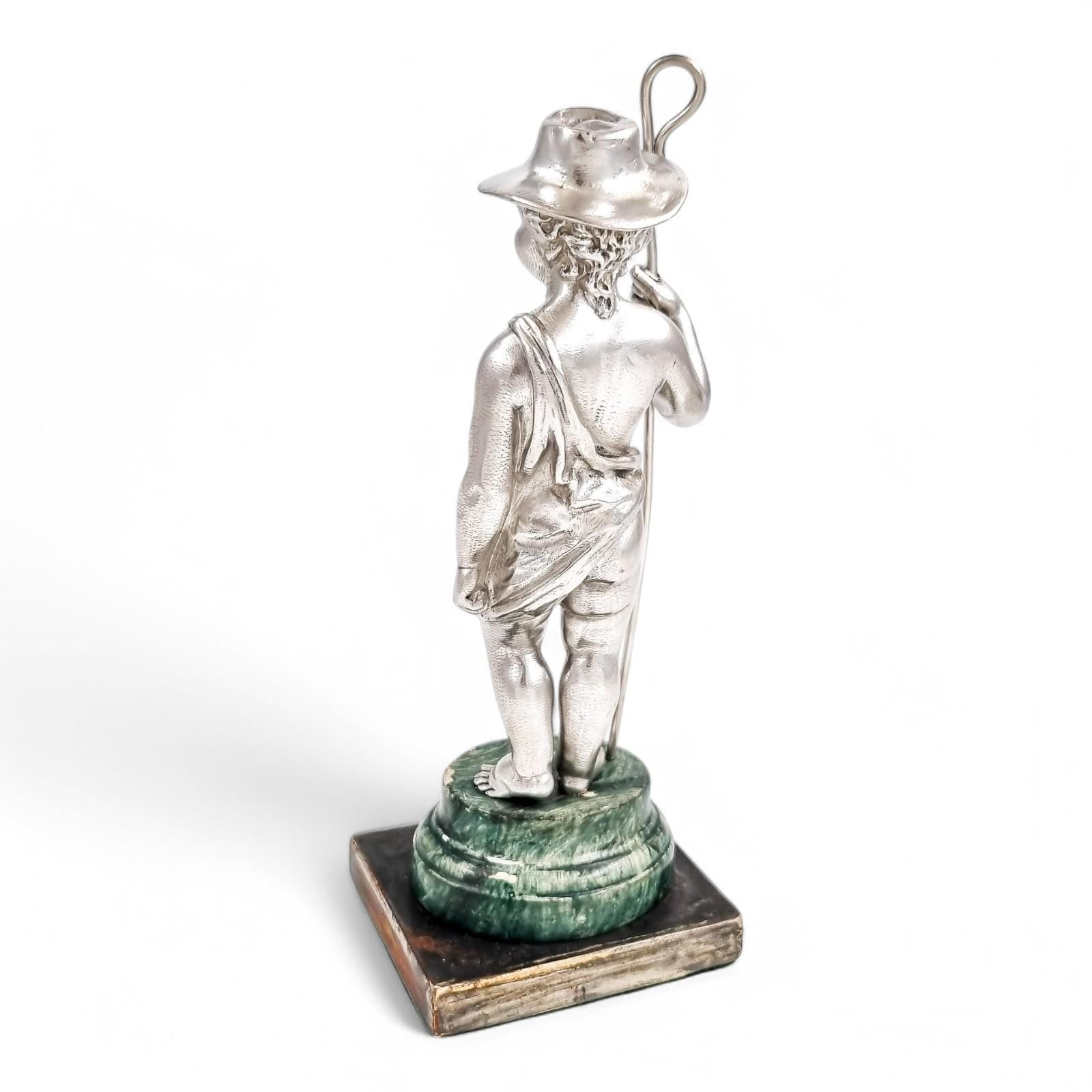 Barnard sterling silver shepherd boy figure, Victorian c. 1860s