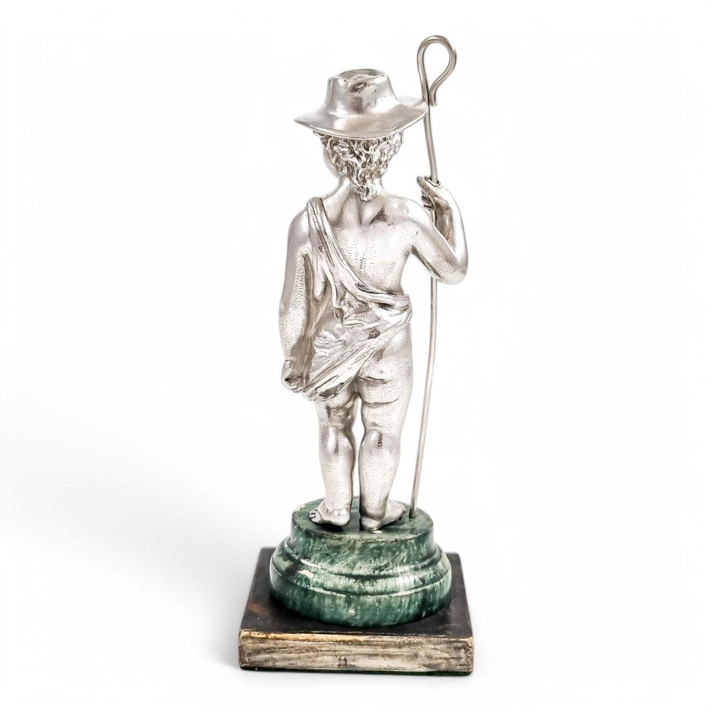 Barnard sterling silver shepherd boy figure, Victorian c. 1860s