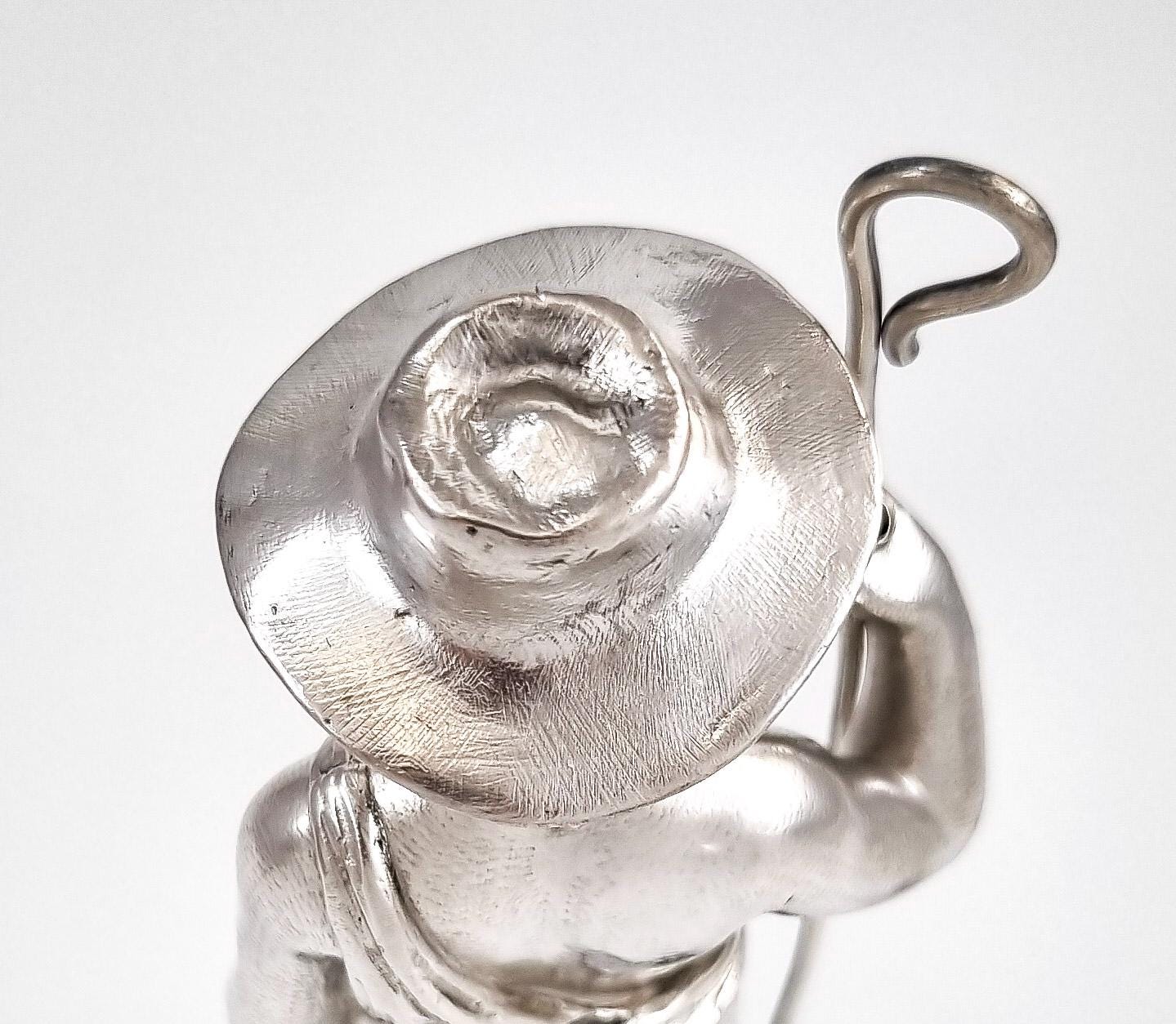 Barnard sterling silver shepherd boy figure, Victorian c. 1860s