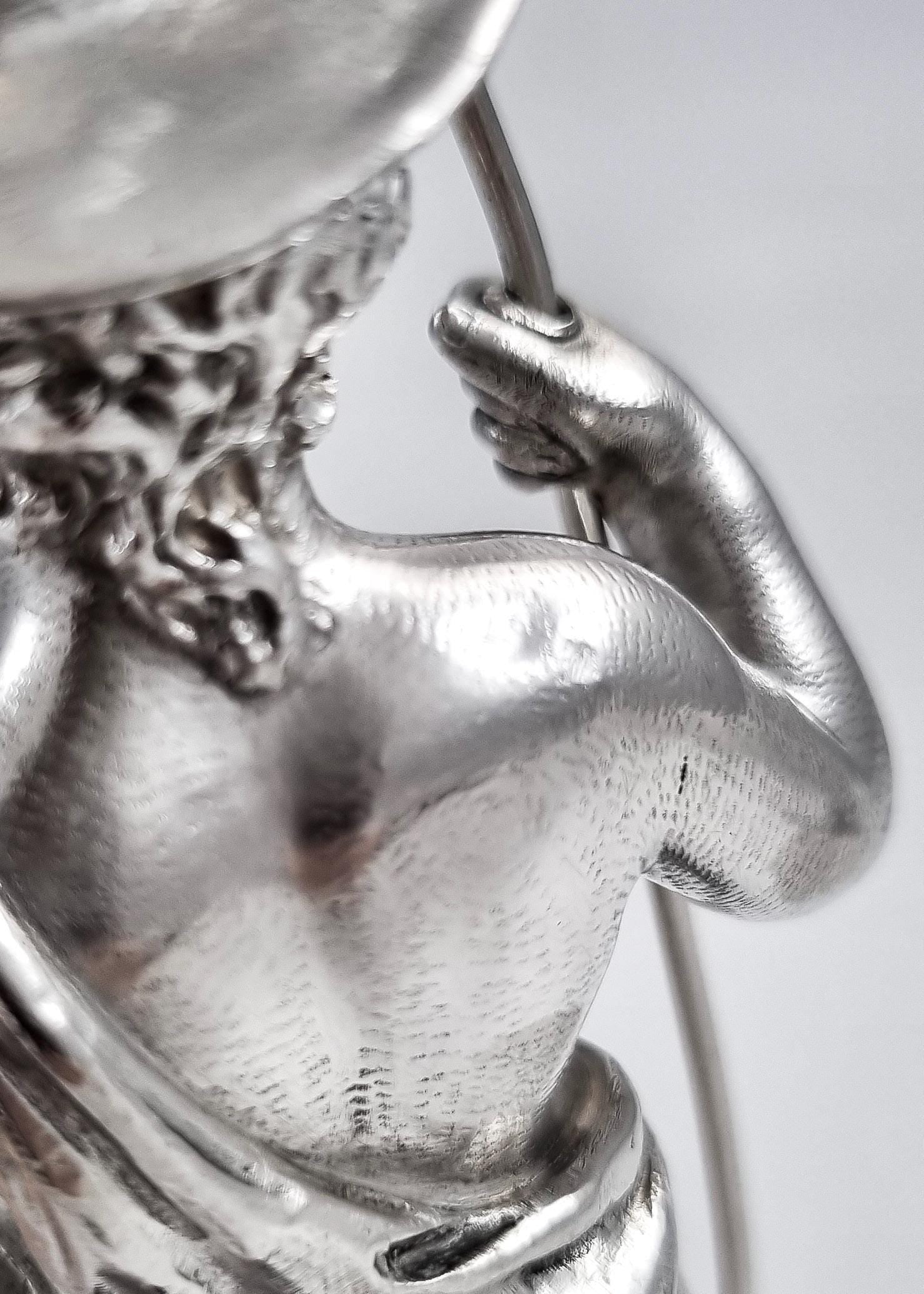 Barnard sterling silver shepherd boy figure, Victorian c. 1860s