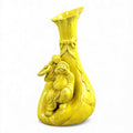 Large antique Shiwan yellow Hotei figure vase, late 19th century, sculptural Chinese ceramic