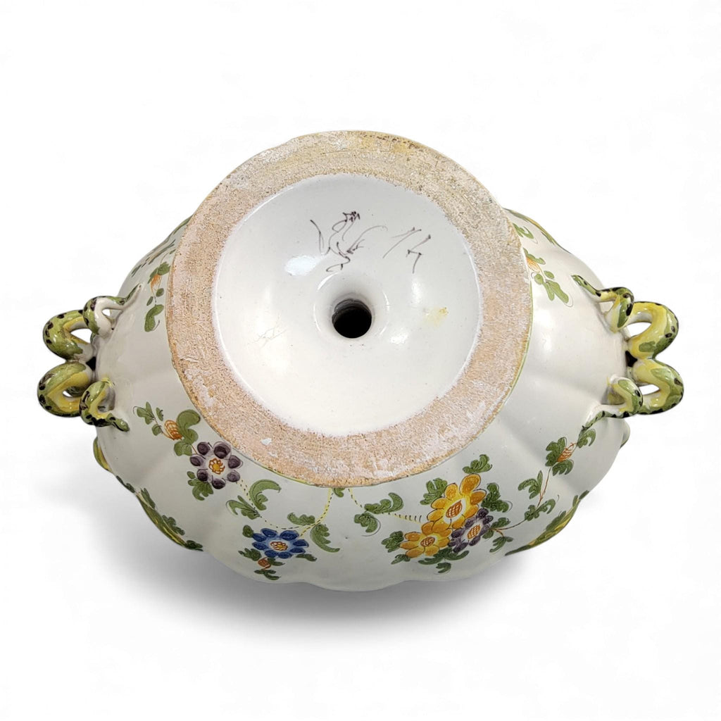Ulisse Cantagalli majolica vase c.1880, serpent handles, Florentine Renaissance revival