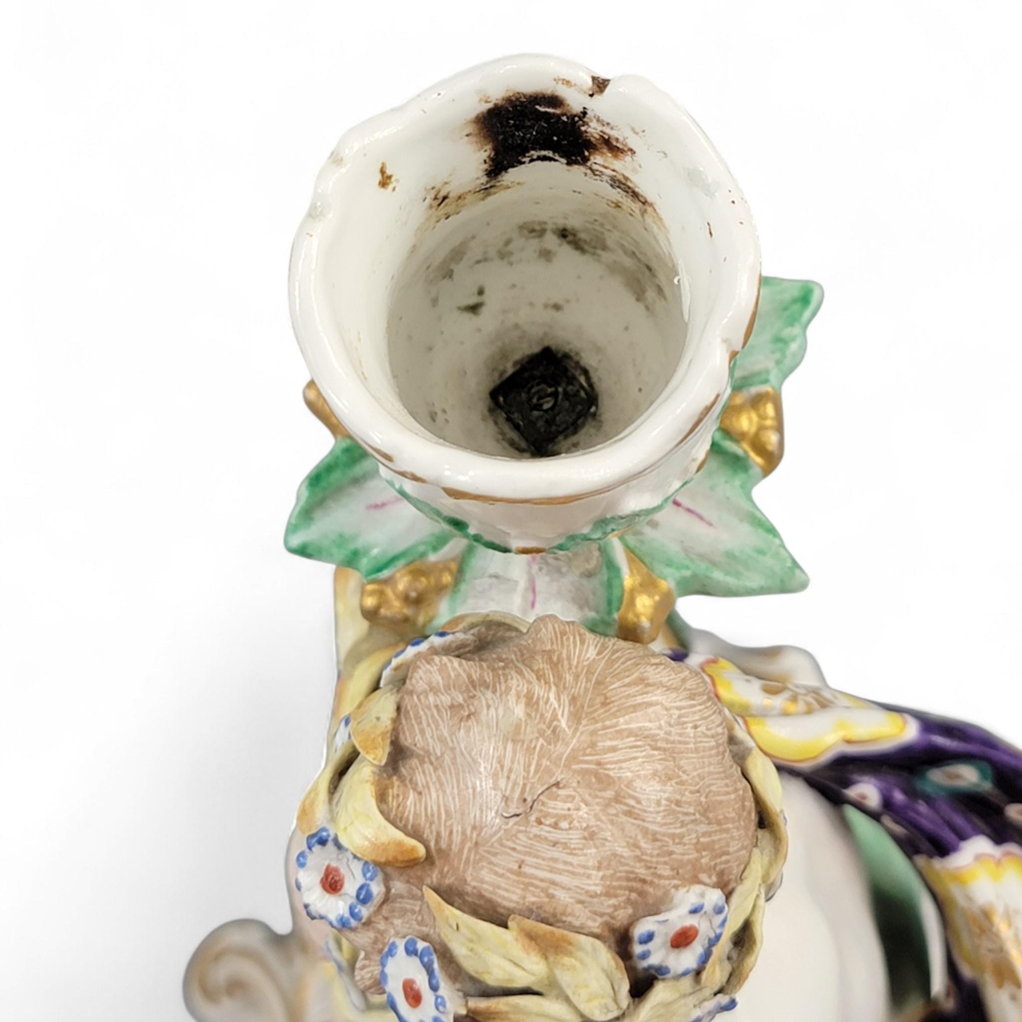 Chelsea porcelain Summer and Autumn candlesticks, late 18th century Four Seasons pair c.1775–1783