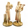 Royal Worcester Egyptian Musician Pair by James Hadley, Large Sculptural Figures, 1893