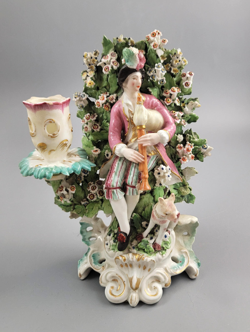 Derby Patch Mark Porcelain Musicians Candlesticks 1765-1770