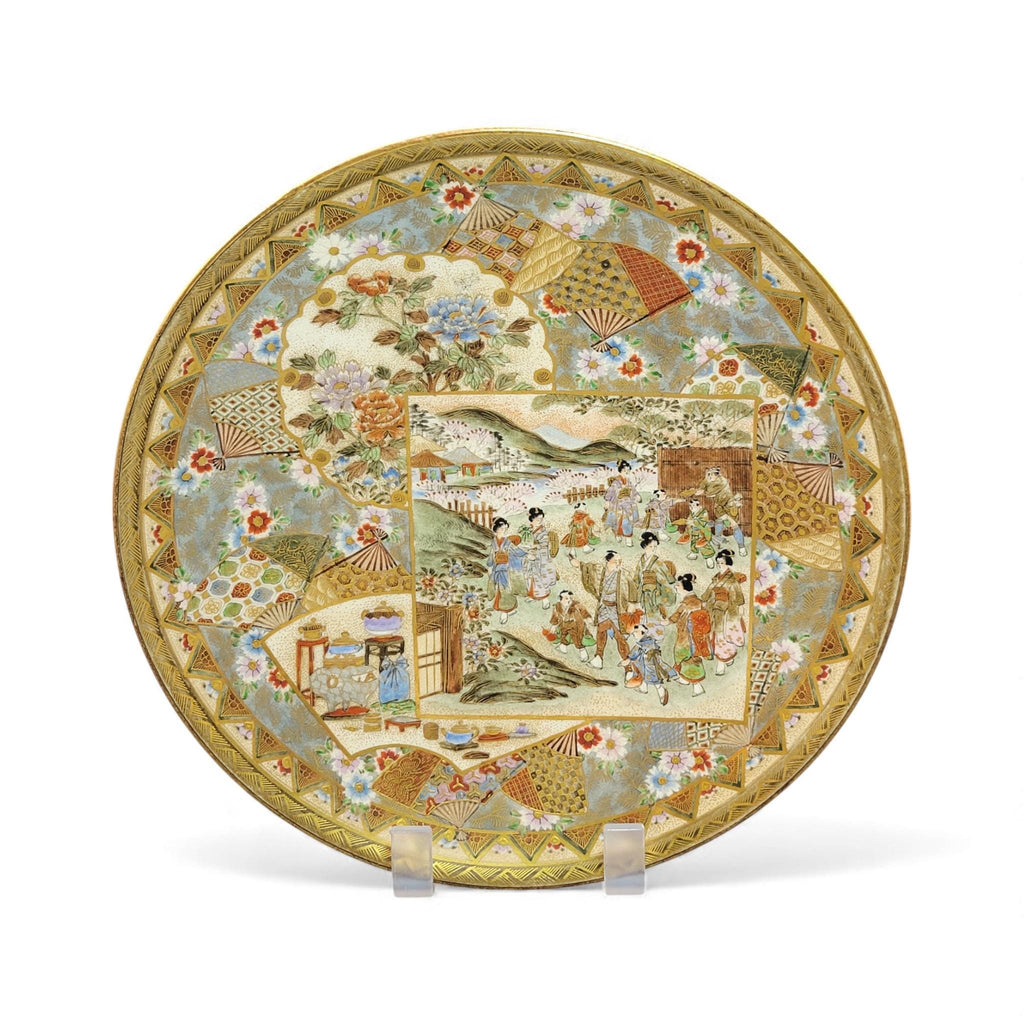 Pair of Meiji Satsuma Dishes by Shuzan for Yasuda