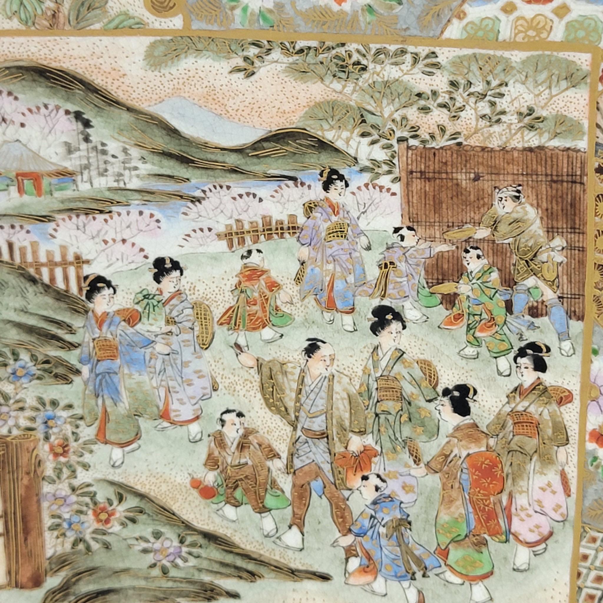 Pair of Meiji Satsuma Dishes by Shuzan for Yasuda
