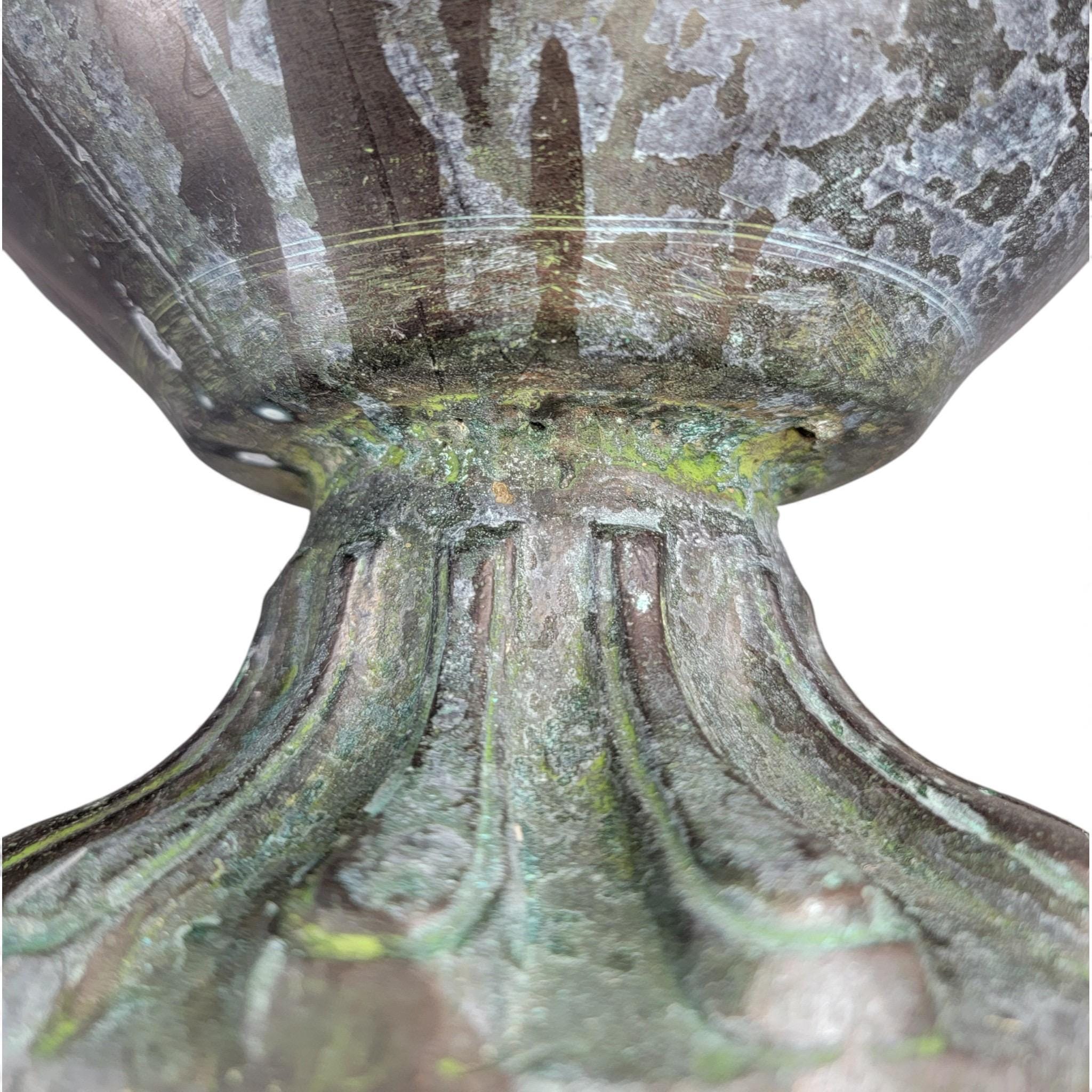 Monumental Indian bronze aftaba with makara handle, c. 1850