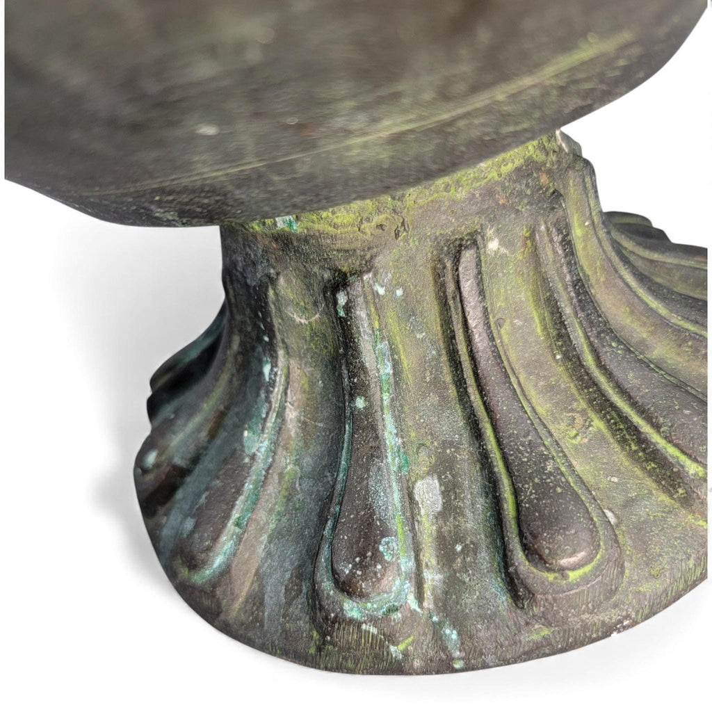 Monumental Indian bronze aftaba with makara handle, c. 1850