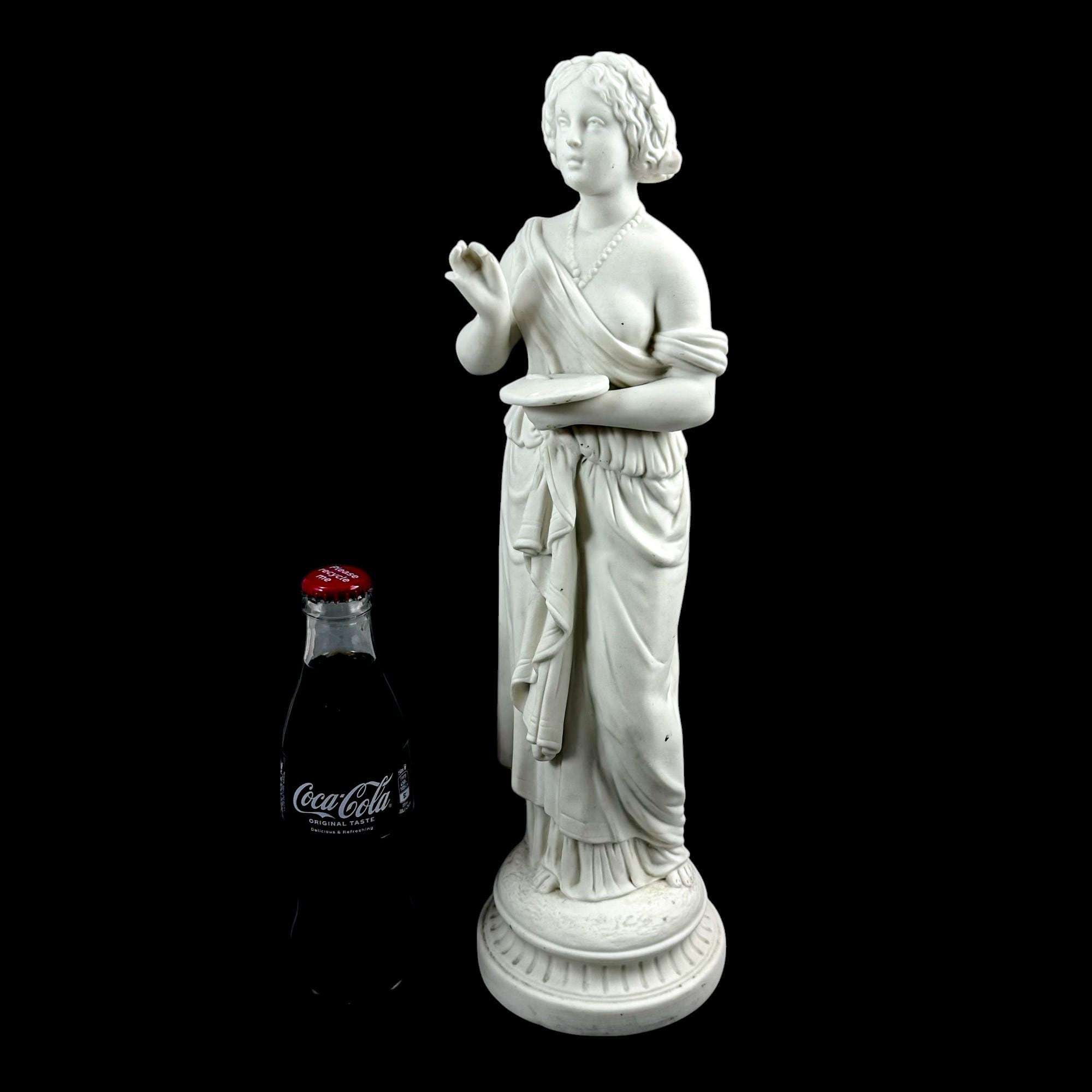 Victorian Neoclassical bisque porcelain figure, antique English 1850's