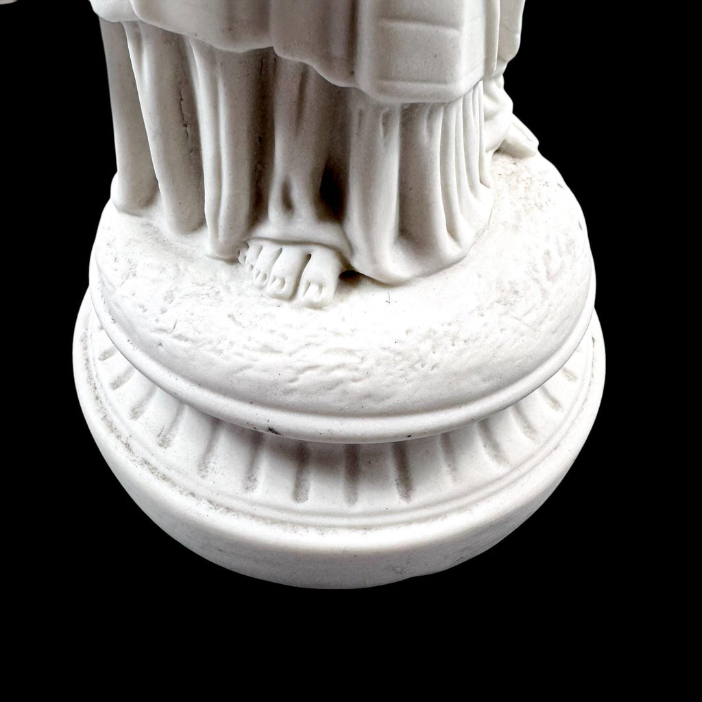 Victorian Neoclassical bisque porcelain figure, antique English 1850's