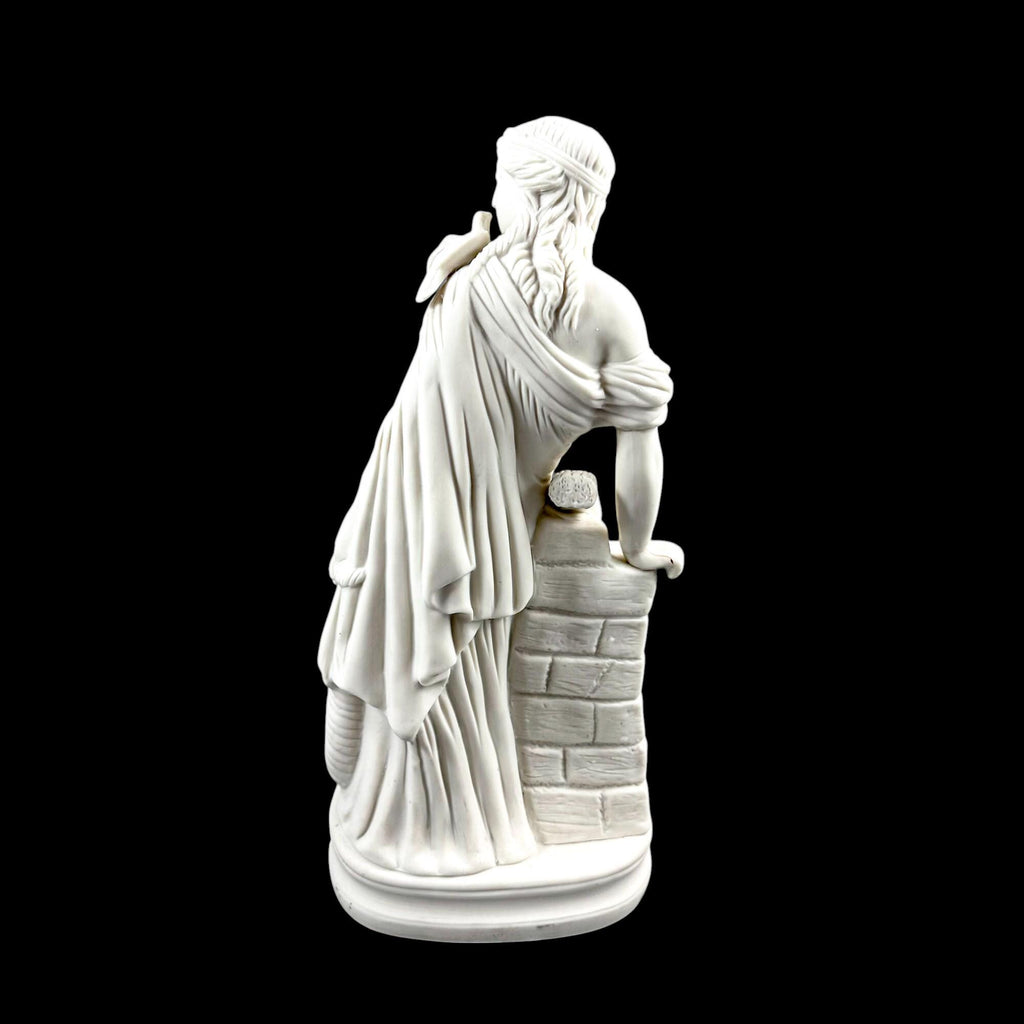 Victorian Parian classical figure with dove & cornucopia, late 19th century