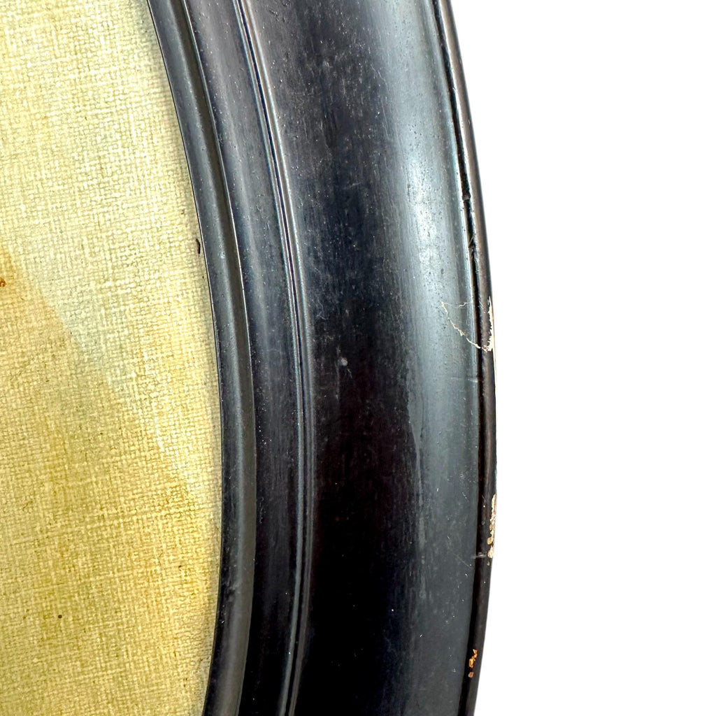 Painting “Childhood” – 1930 oil portrait by Bown Jones in oval ebonised frame
