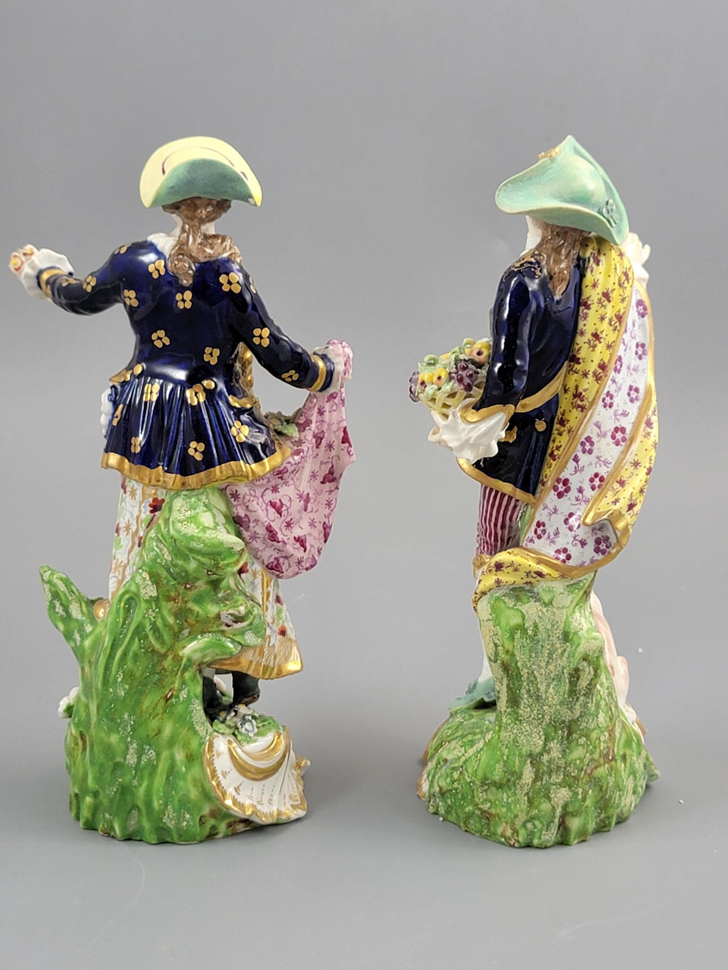 Antique Bloor Derby Porcelain Figures “The Dresden Shepherds” Pair, c.1825