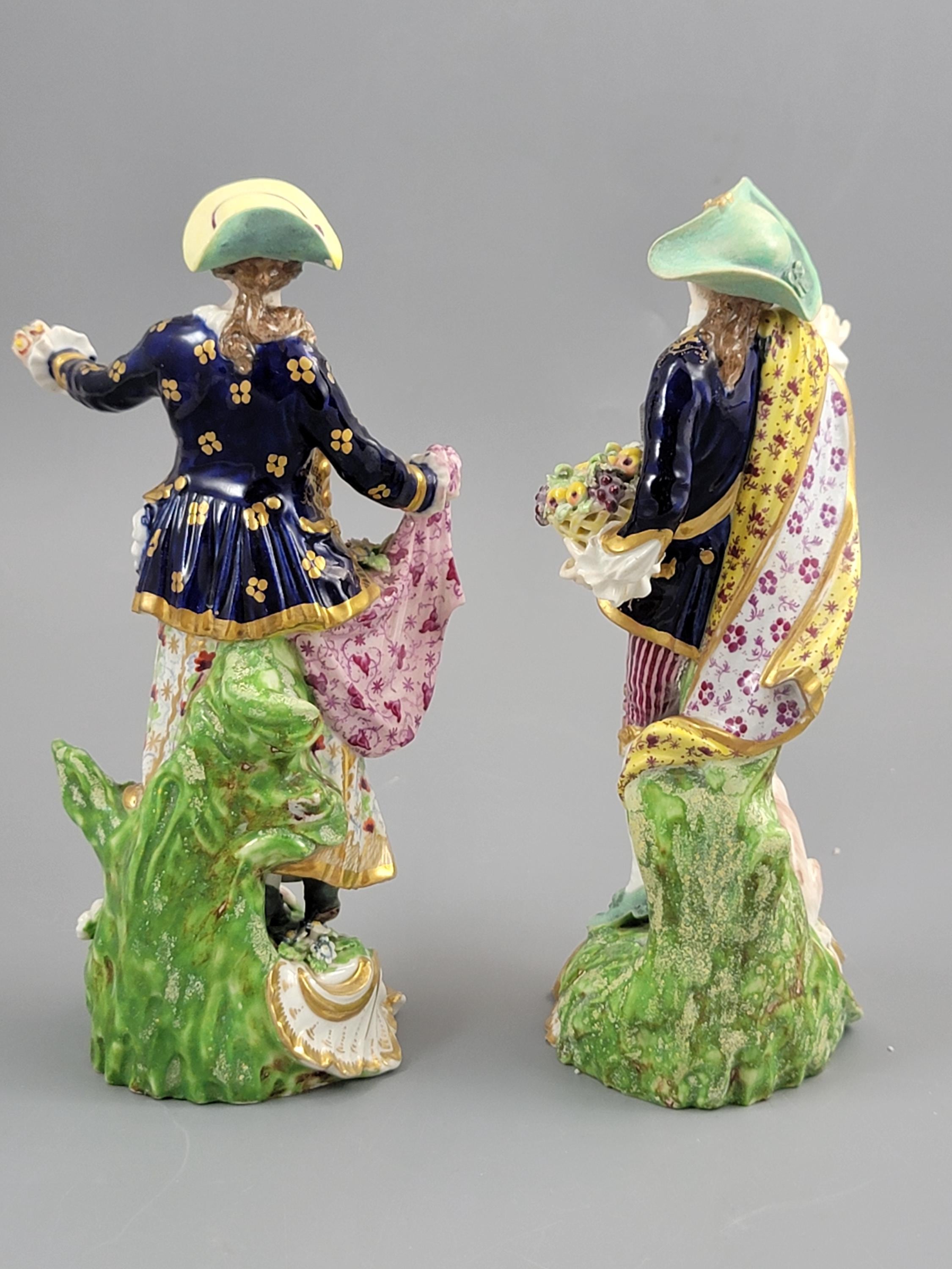 Antique Bloor Derby Porcelain Figures “The Dresden Shepherds” Pair, c.1825
