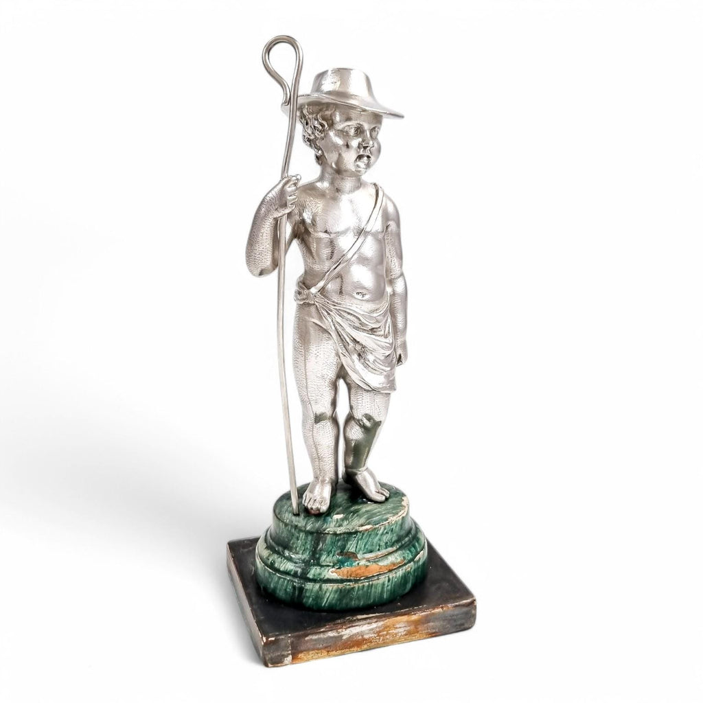Barnard sterling silver shepherd boy figure, Victorian c. 1860s
