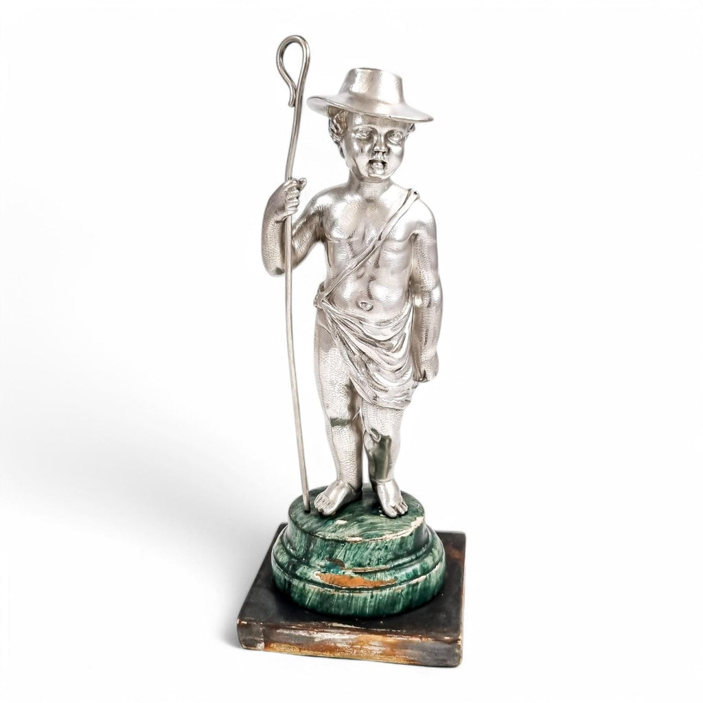 Barnard sterling silver shepherd boy figure, Victorian c. 1860s