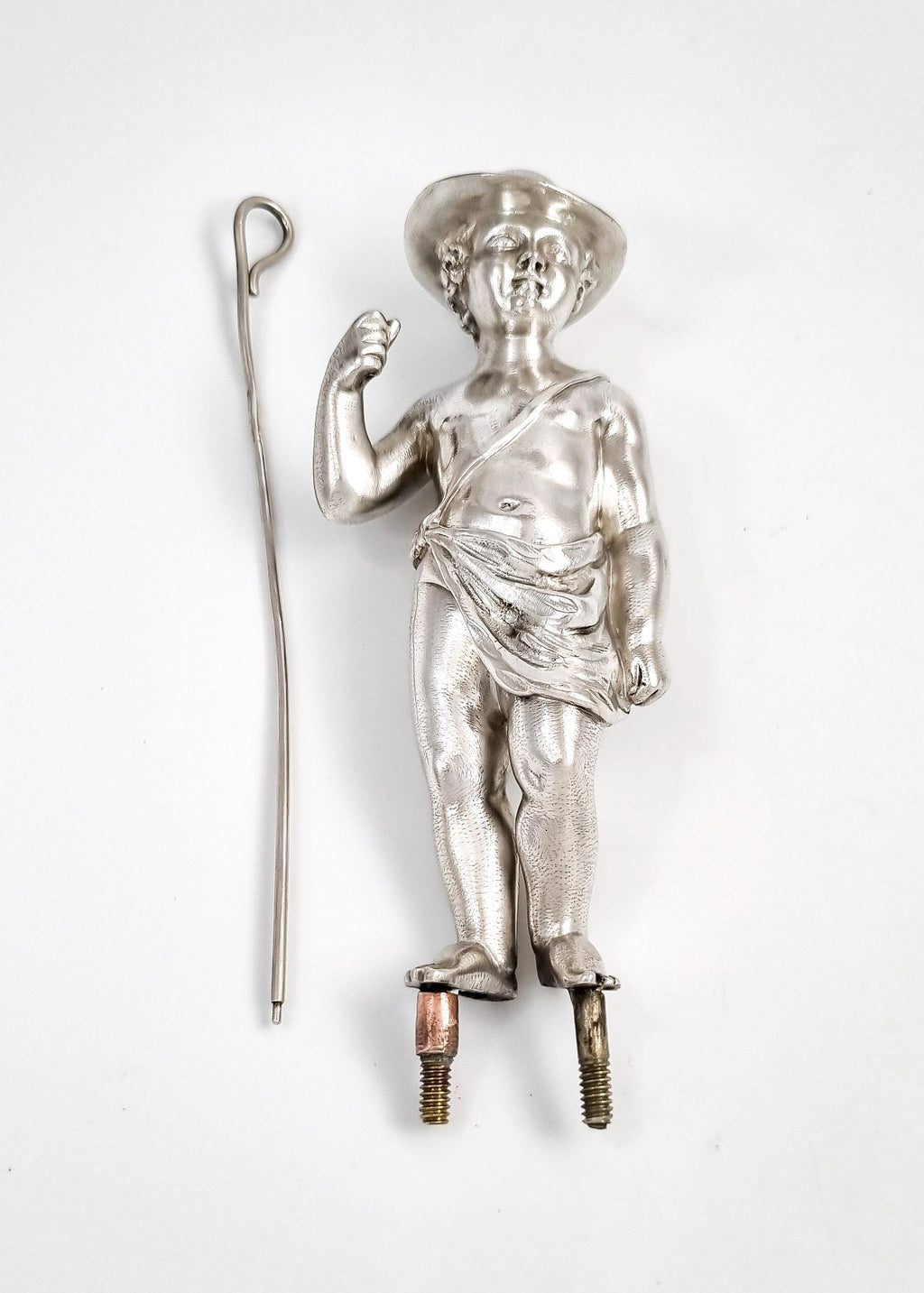 Barnard sterling silver shepherd boy figure, Victorian c. 1860s