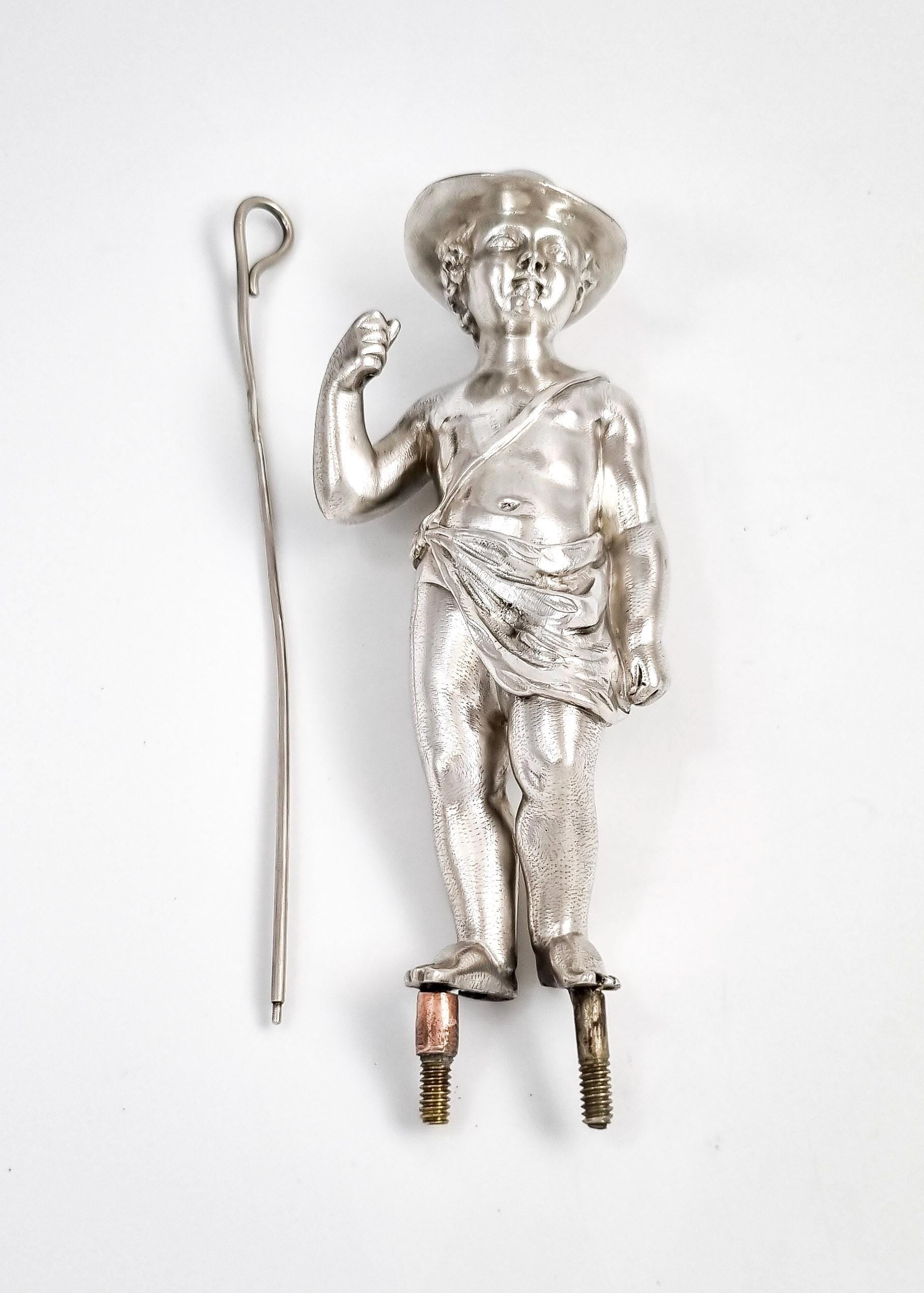 Barnard sterling silver shepherd boy figure, Victorian c. 1860s