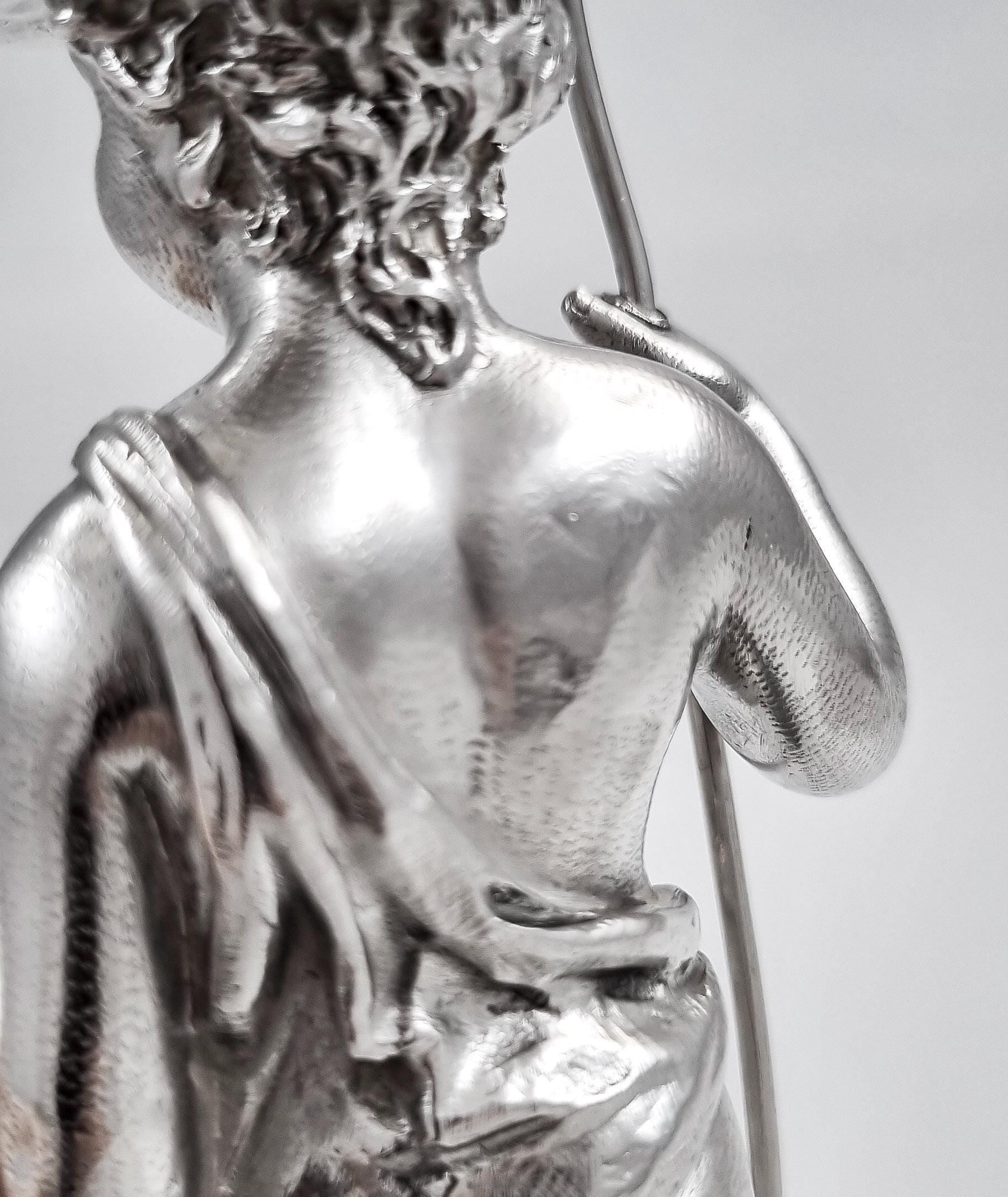 Barnard sterling silver shepherd boy figure, Victorian c. 1860s