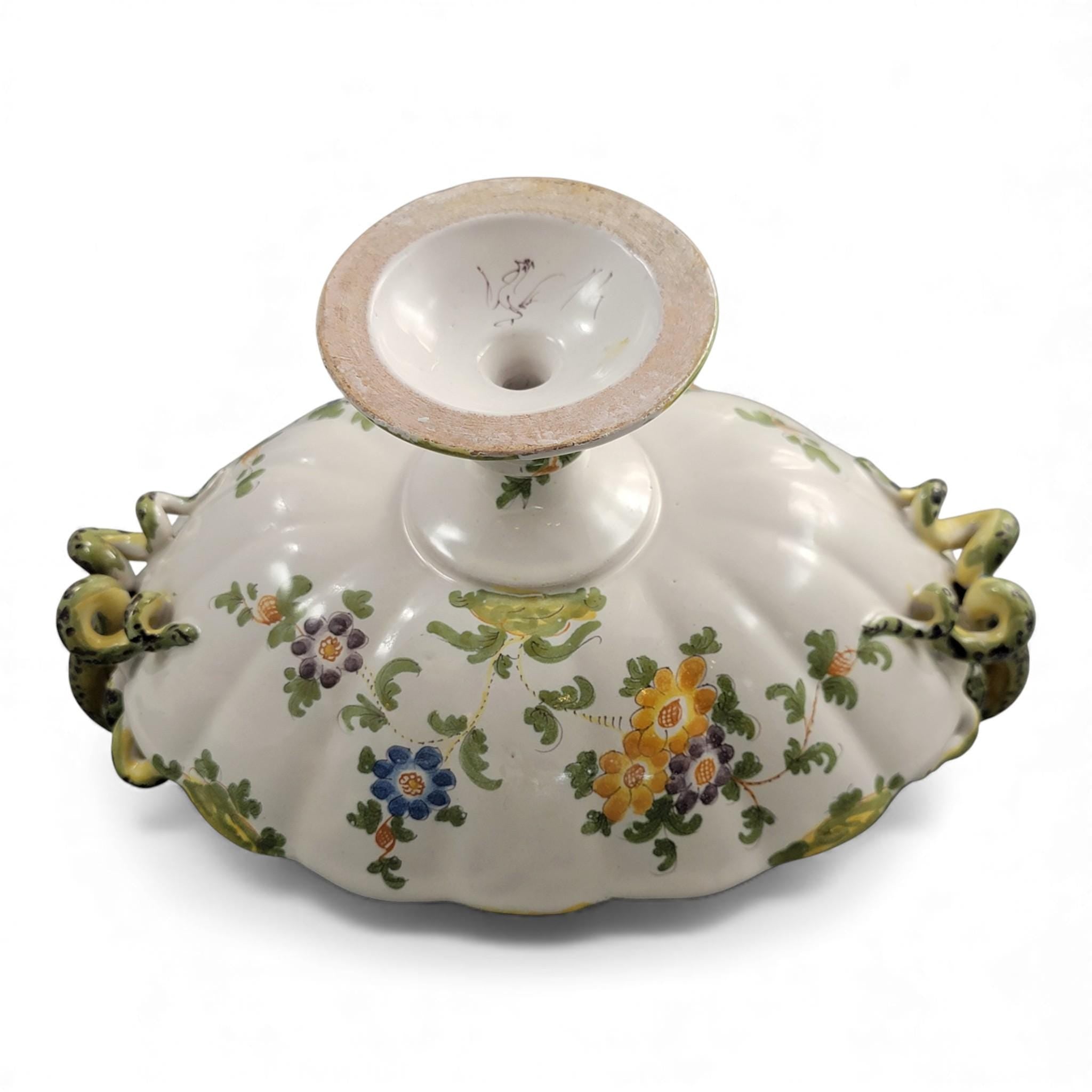 Ulisse Cantagalli majolica vase c.1880, serpent handles, Florentine Renaissance revival