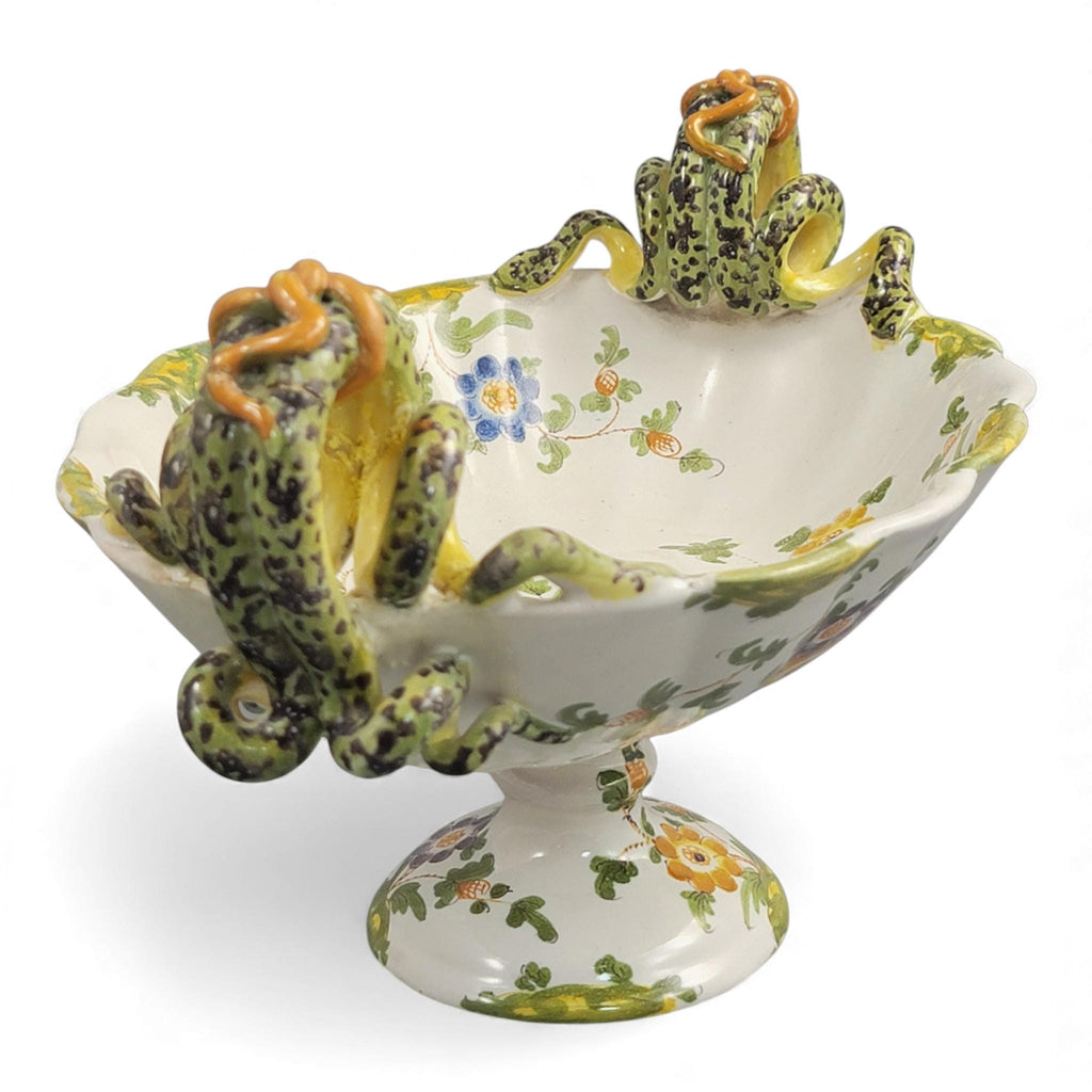Ulisse Cantagalli majolica vase c.1880, serpent handles, Florentine Renaissance revival