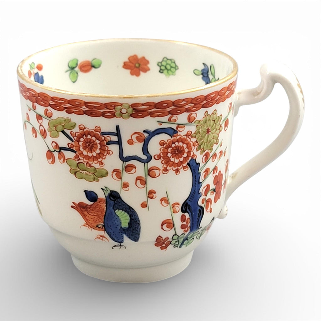 Antique Flight, Barr & Barr Worcester porcelain tea cup and saucer, Two Quail pattern, c. 1807–1813