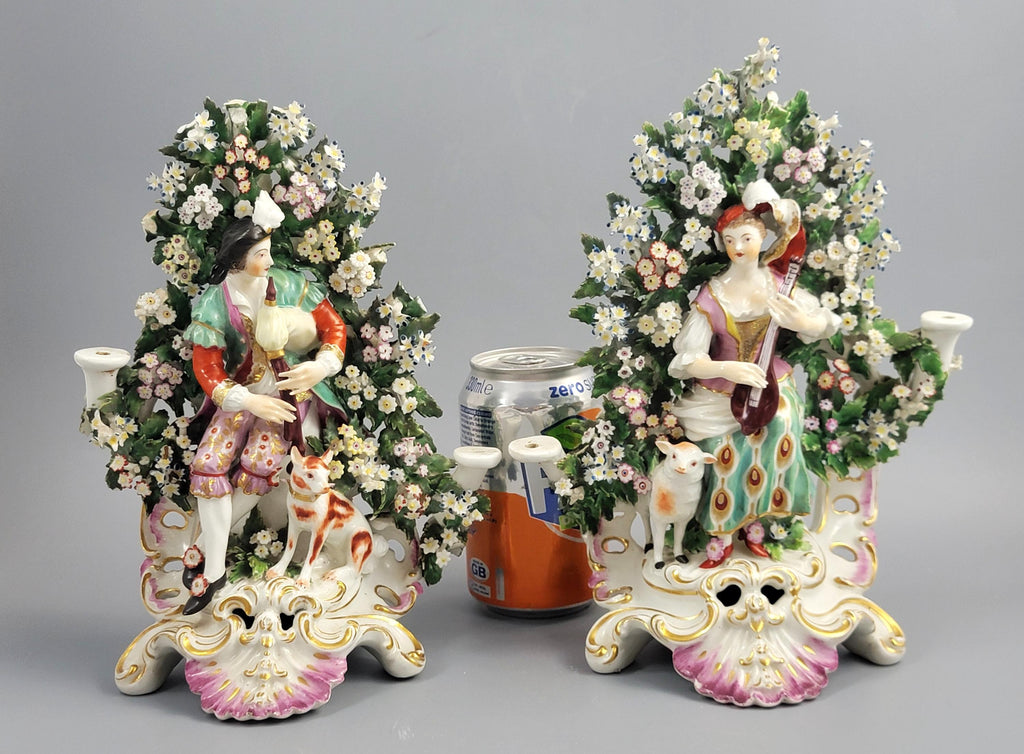 Derby Candlestick Musicians with Bocage, Pair c. 1765