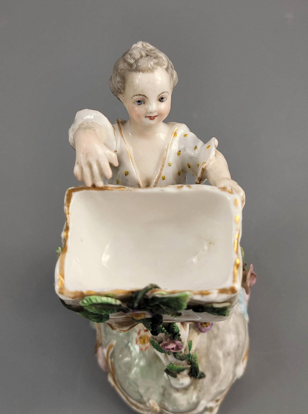 Antique German Porcelain Sweetmeat Figures Pair, Volkstedt, c.1880