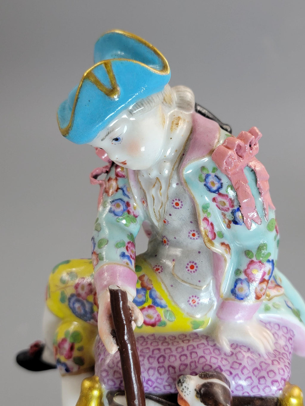Meissen Pair of Porcelain Figures, Boy and Girl with Dogs, c. 1785