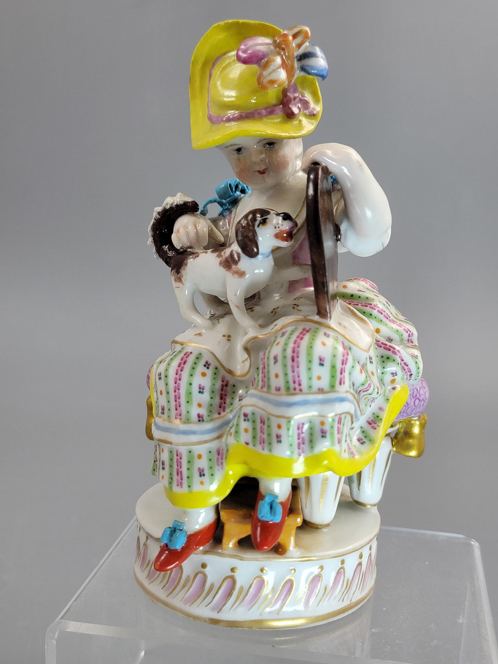 Meissen Pair of Porcelain Figures, Boy and Girl with Dogs, c. 1785