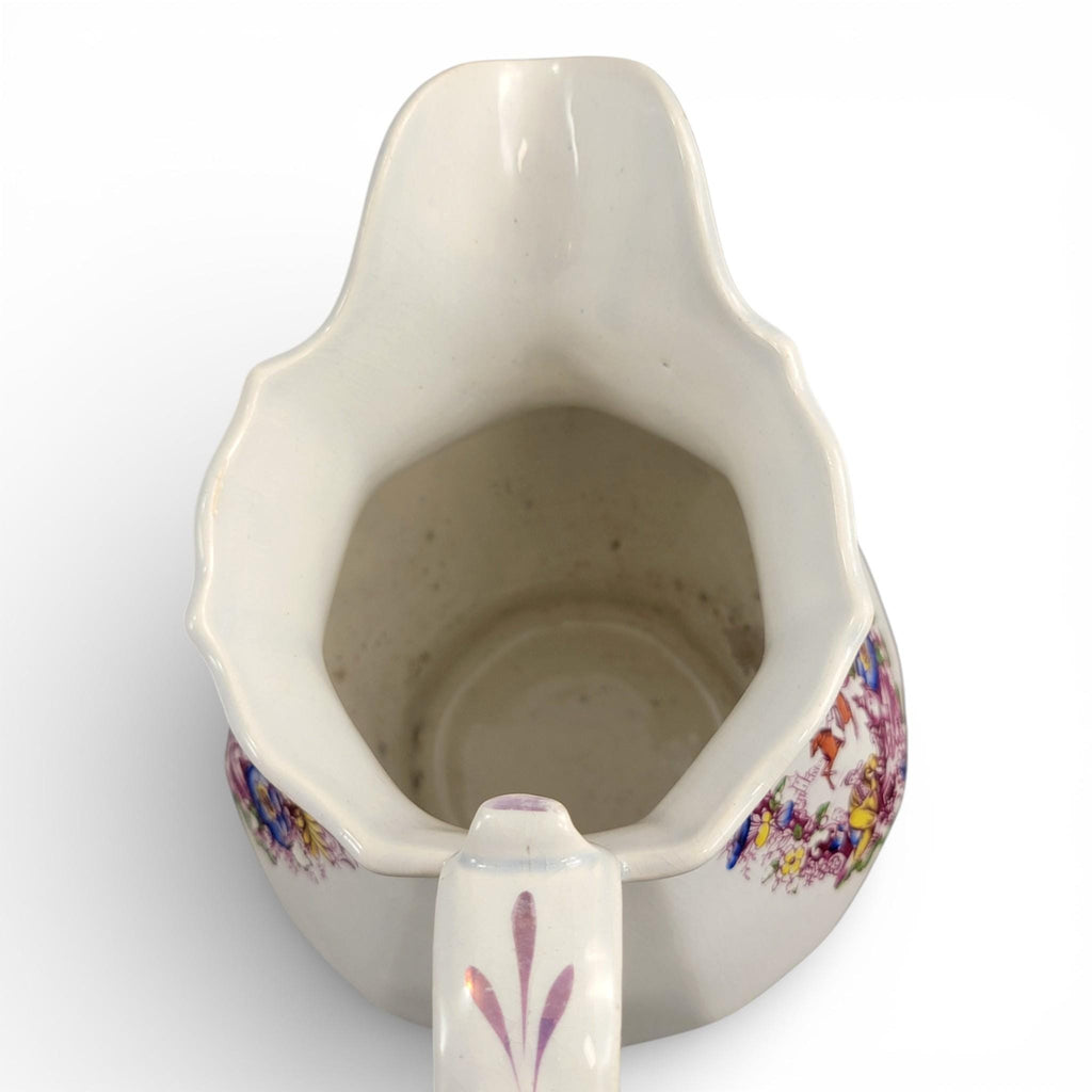 Late 18th Century Staffordshire Jug with Hand Painted Oriental Scene