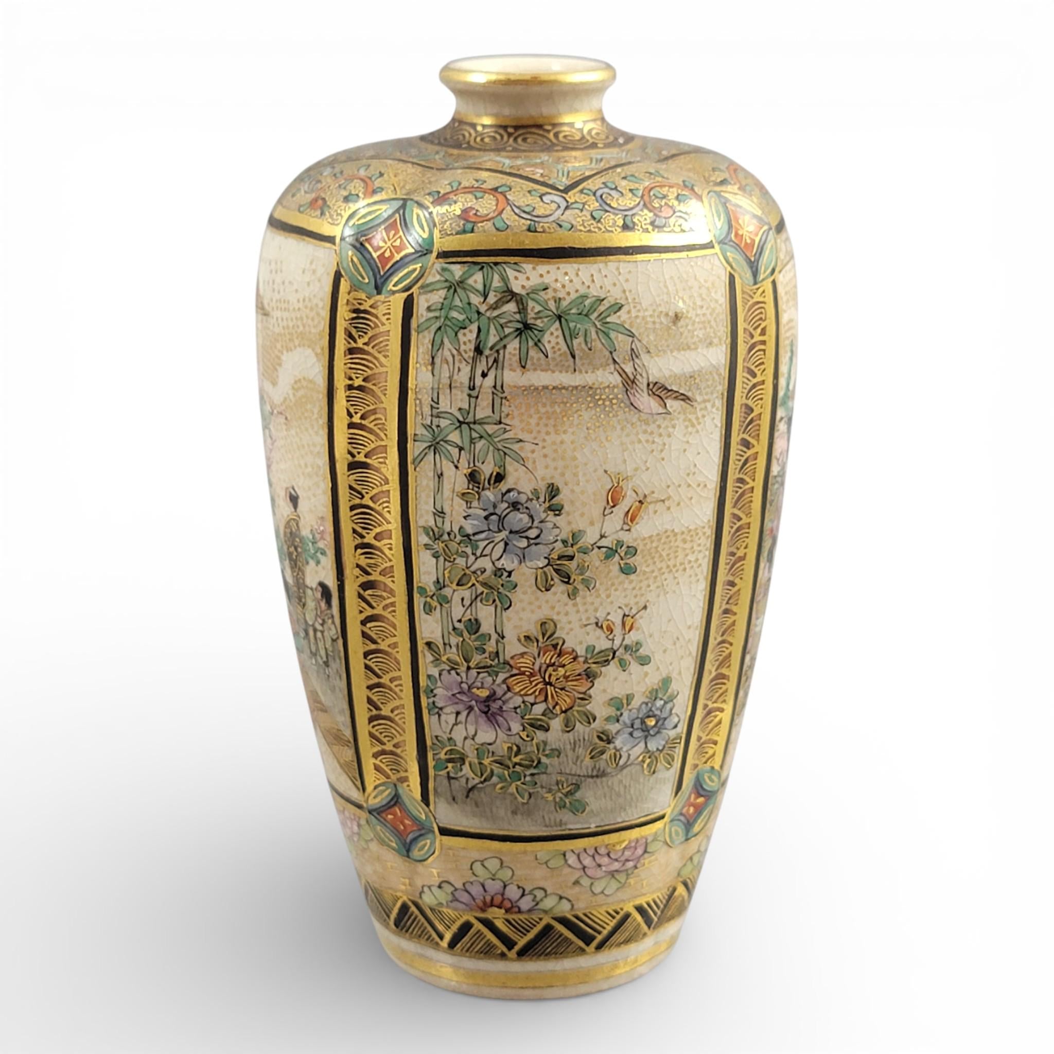 Miniature Meiji Satsuma Vase – Chosei, Family Scene, Kyoto, c.1890