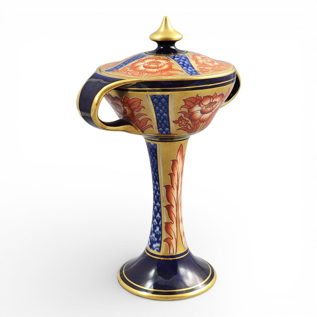 William Moorcroft Aurelian Ware Twin Handled Pedestal Vase, c.1898