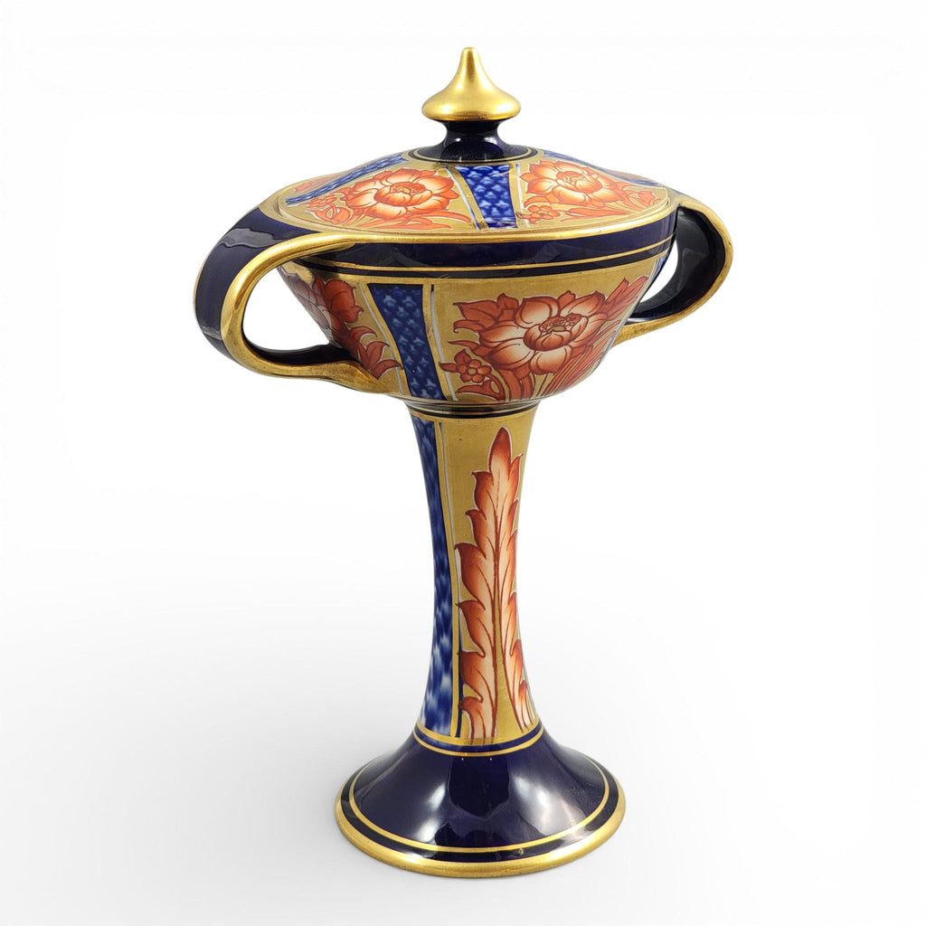 William Moorcroft Aurelian Ware Twin Handled Pedestal Vase, c.1898