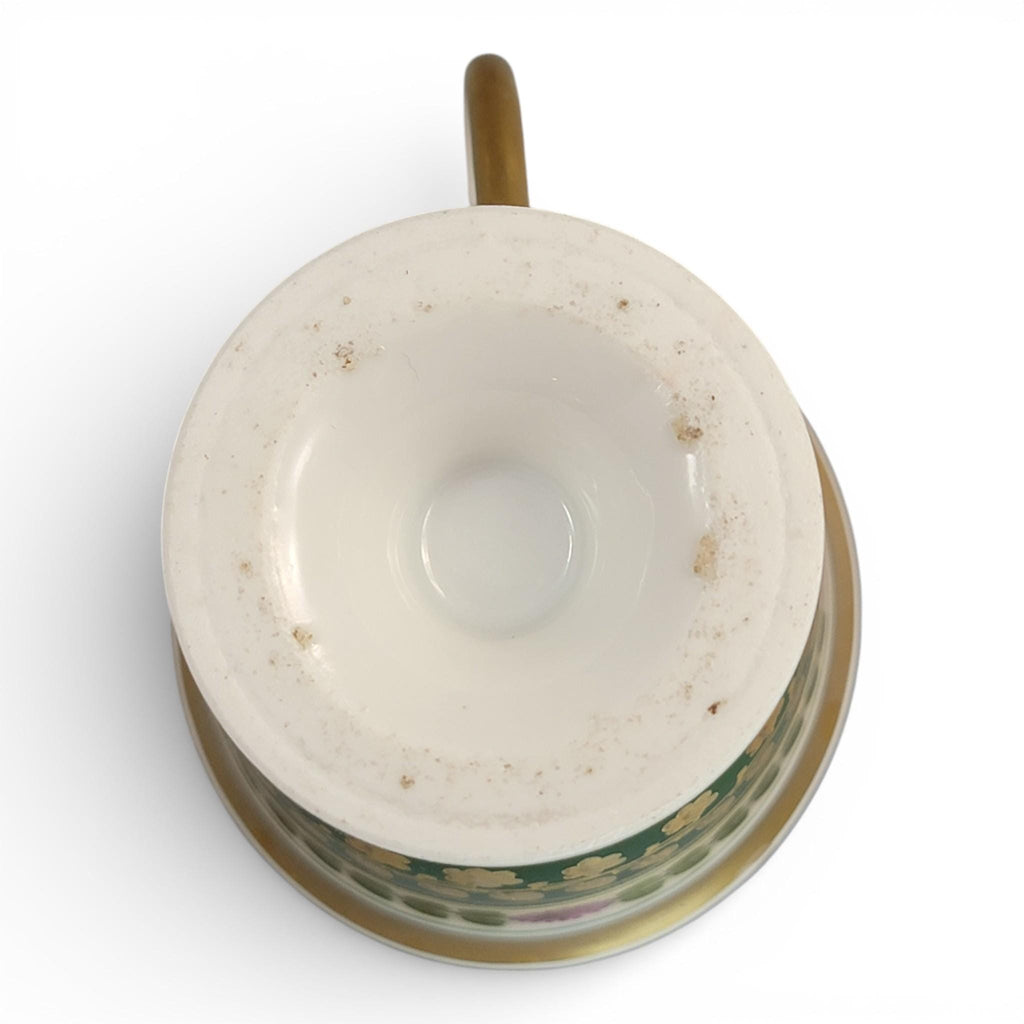 Giesshübel Kysibl Empire Porcelain Cup and Saucer, Bohemia, c.1820