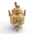 Signed Meiji Period Satsuma Koro by Shunzan with Shi-Shi Finial