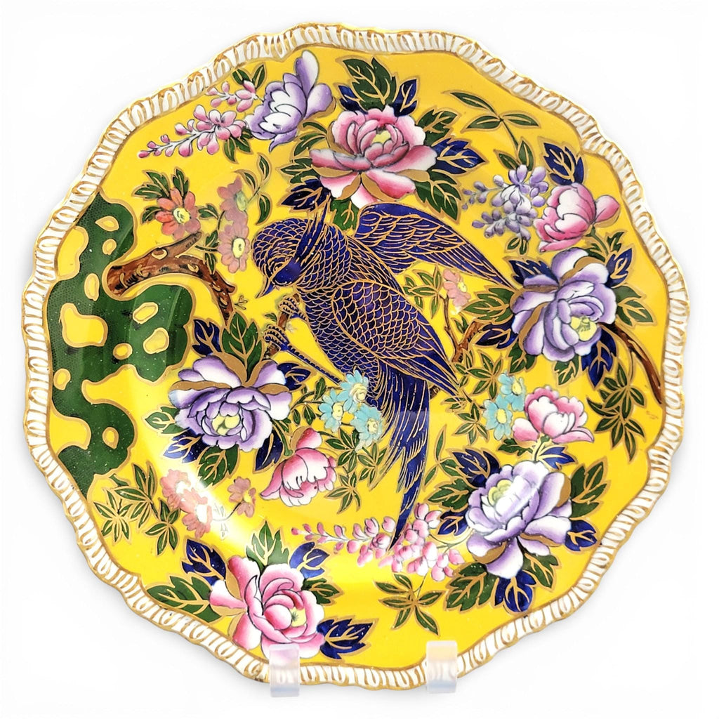 Mason’s Patent Ironstone Yellow Ground Exotic Bird Charger Plate, c.1915