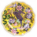 Mason’s Patent Ironstone Yellow Ground Exotic Bird Charger Plate, c.1915