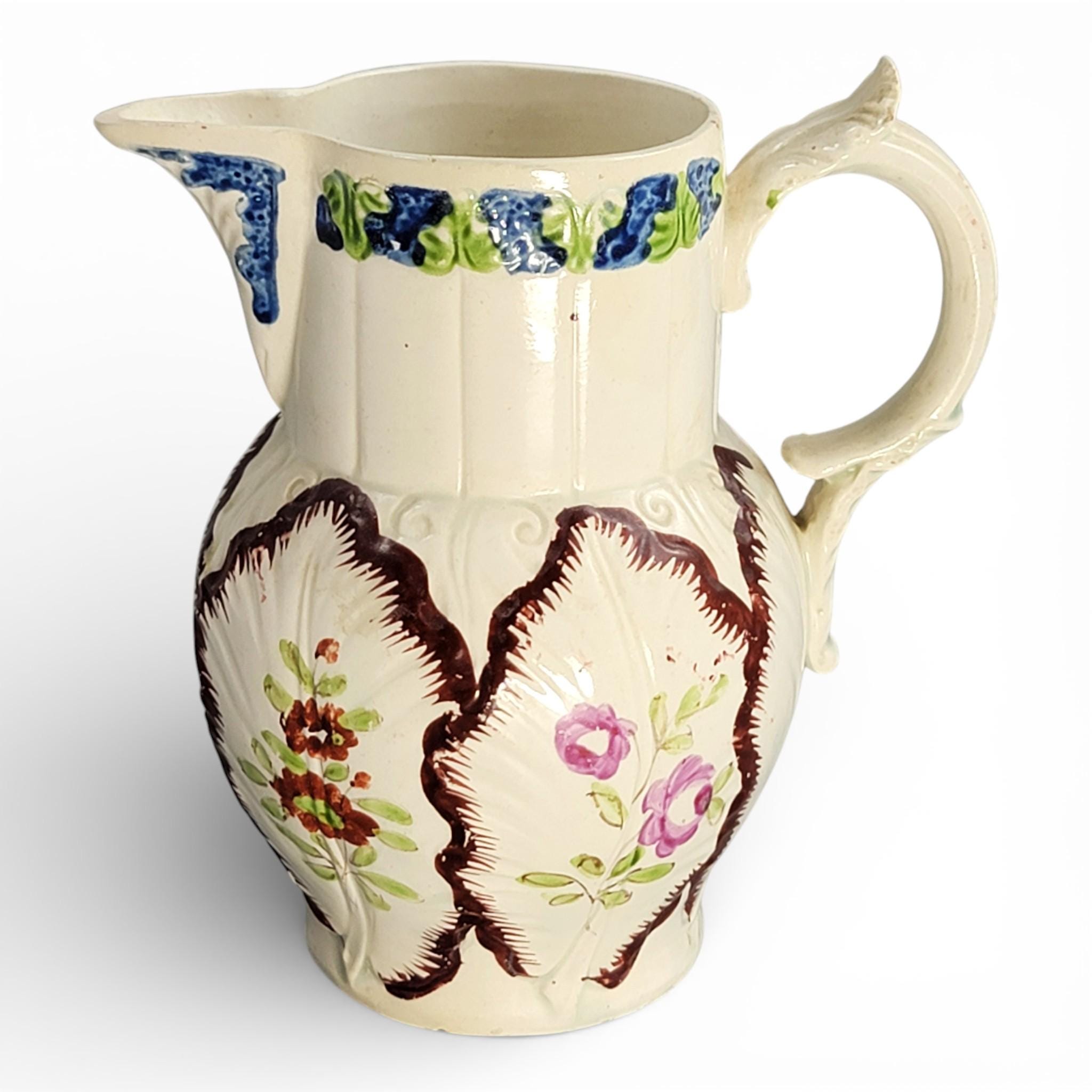 Staffordshire Pearlware Cabbage Leaf Jug, circa 1790–1800