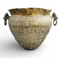 Large Indian Raj Period Hand-Engraved Brass Jardinière, c.1870–1890