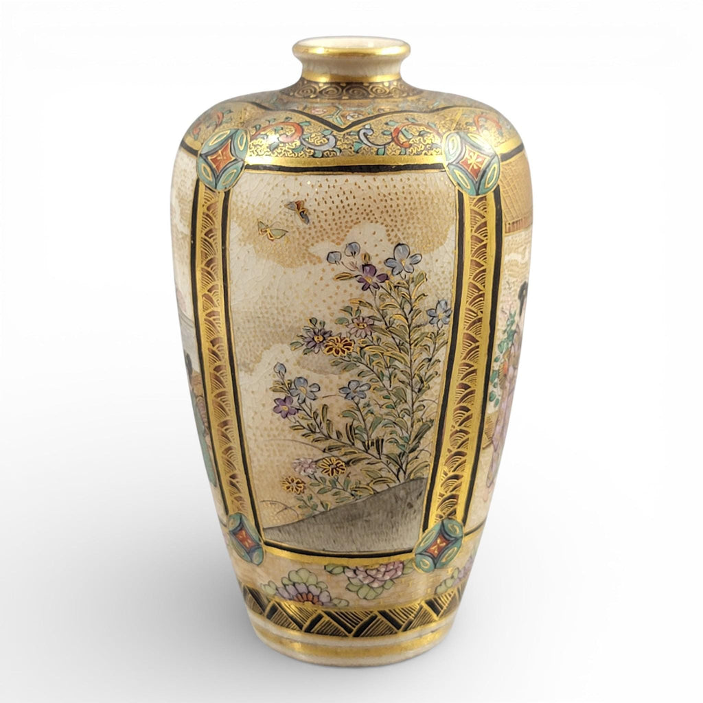Miniature Meiji Satsuma Vase – Chosei, Family Scene, Kyoto, c.1890