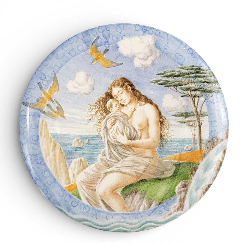 Stefano Cannelli Italian Maiolica Charger, Hand Painted Decorative Plate, 2003