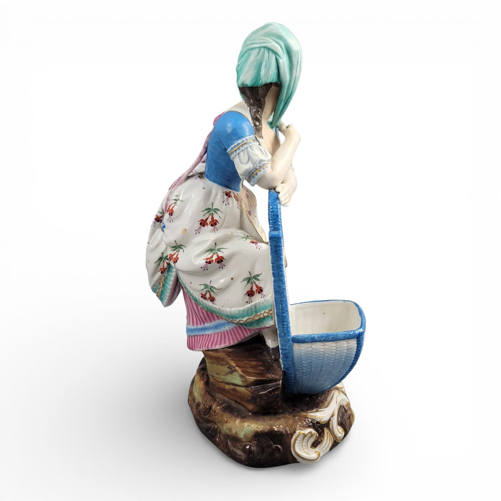 Large Limbach Porcelain Woman with Basket, Thuringia, c.1825
