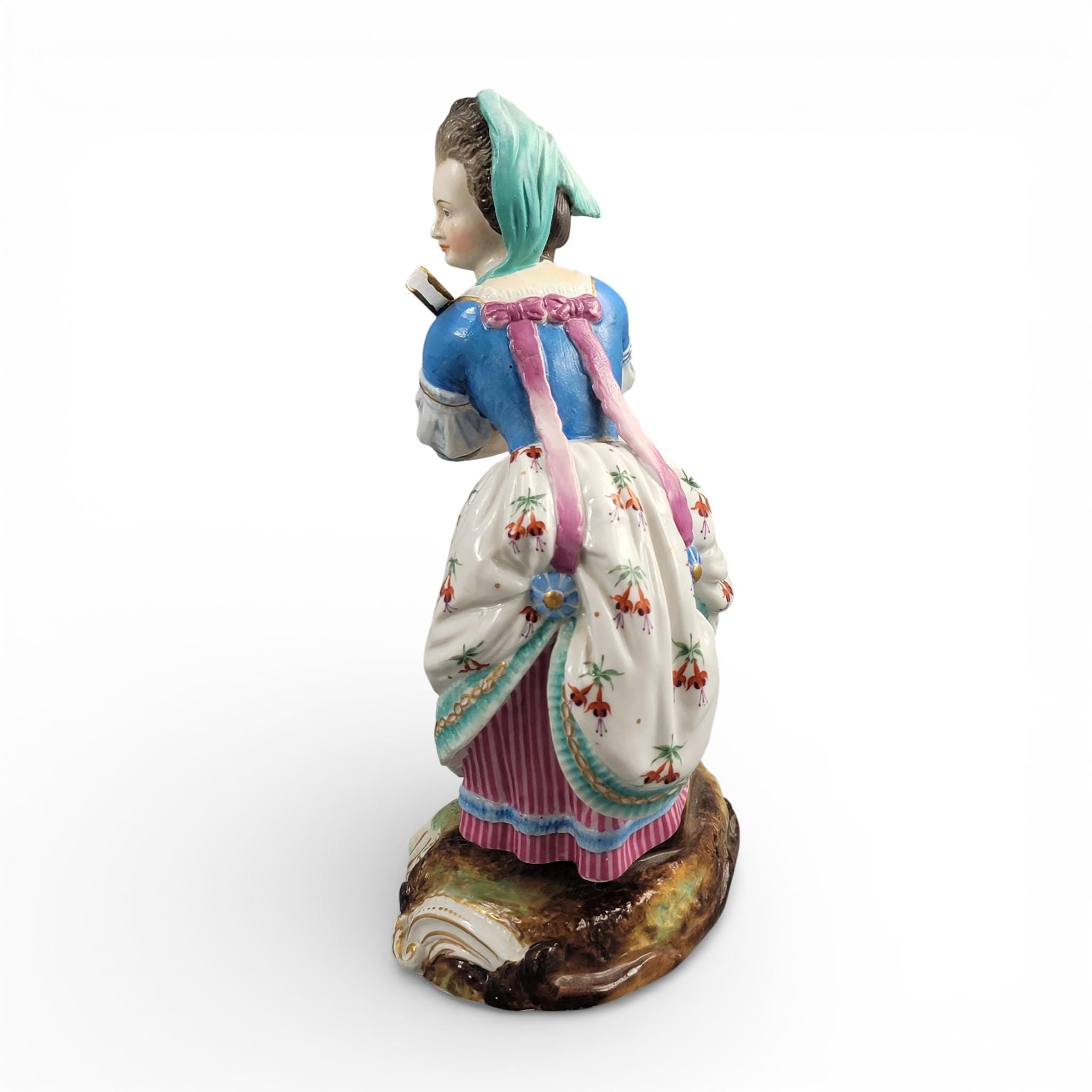 Large Limbach Porcelain Woman with Basket, Thuringia, c.1825