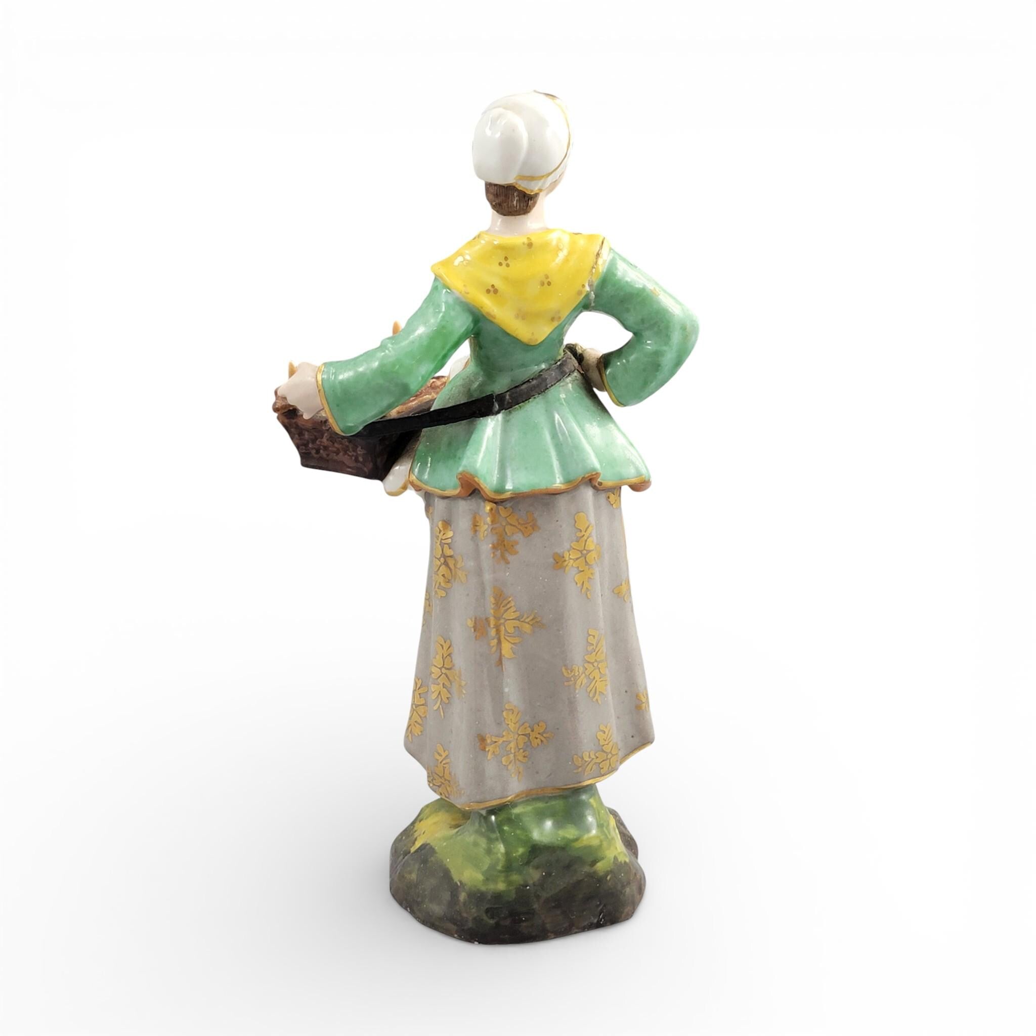Derby Porcelain Bun Seller Figure, English Street Vendor, c.1800