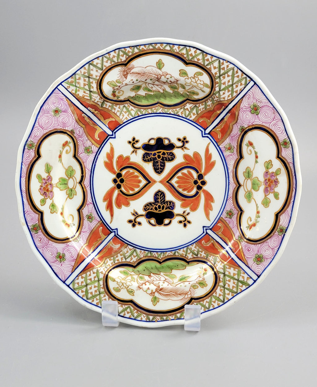 Rare Pair of Derby Porcelain Plates, Kylin Pattern, c. 1790