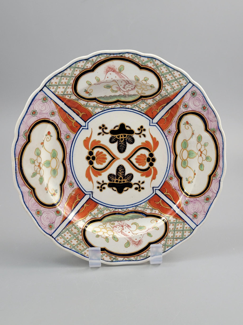 Rare Pair of Derby Porcelain Plates, Kylin Pattern, c. 1790